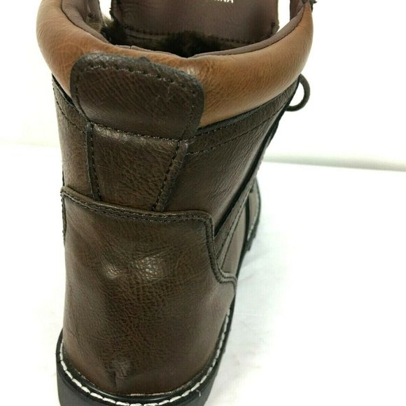 Brown High Top Lace Up Ankle Boots Faux Fur Lined - Picture 4 of 12